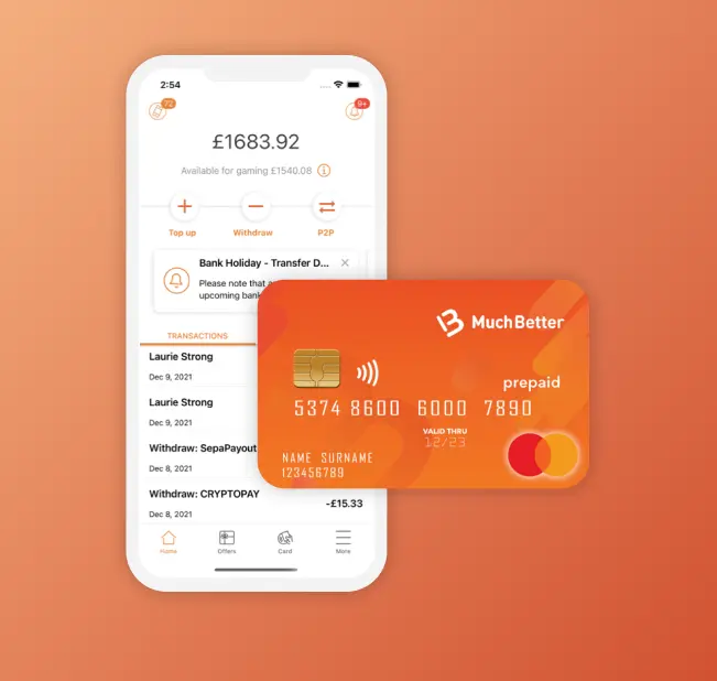 MuchBetter mobile payment app interface