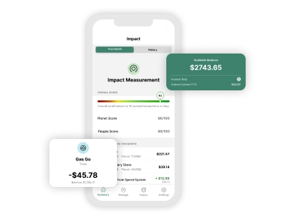 Sustainable Banking mobile app screen
