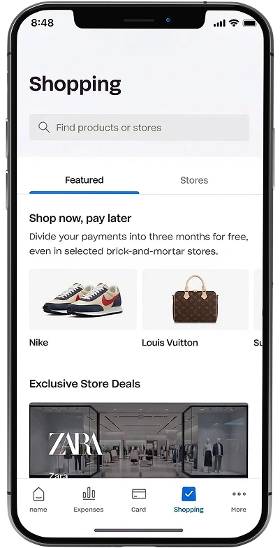 Payments platform mobile app filter results