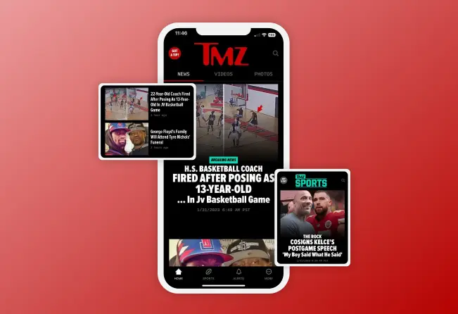 TMZ mobile app screen